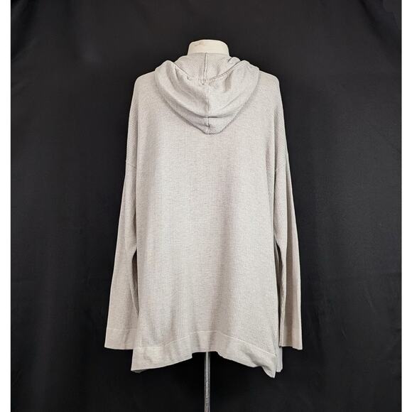 J.Jill Pure Jill Tunic Top Tan Thermal Hooded Hoodie Cotton Blend Misses Size XL - Picture 4 of 7